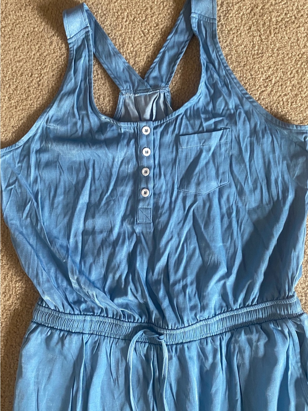 XLARGE. HALARA RELAXED FIT CUFFED BUTTON CROPPED JUMPSUIT - Picture 3 of 6